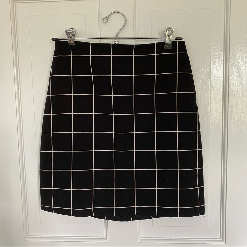 B&W Checkered Skirt